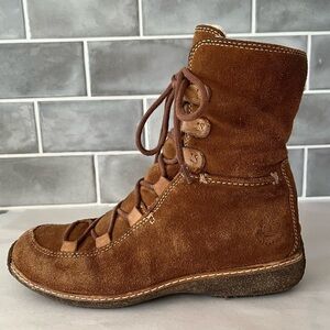 Timberland "Reykir Ghillie 69318" Brown Suede Moccasin Lace-Up Boots Women 6.5